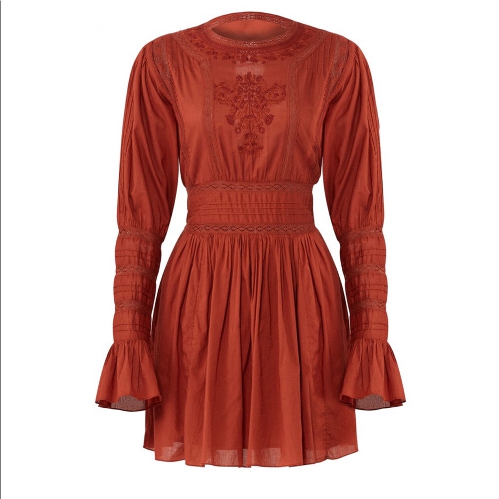 Free People Red Victorian Dress